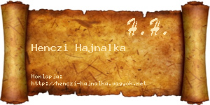 Henczi Hajnalka névjegykártya